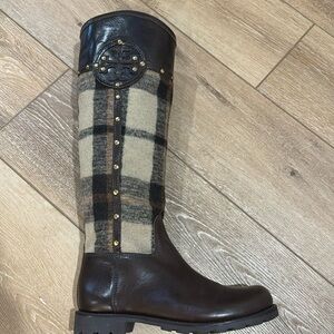 Tory Burch - New COLLEEN RIDING BOOT-PLAID MELTON Size 7